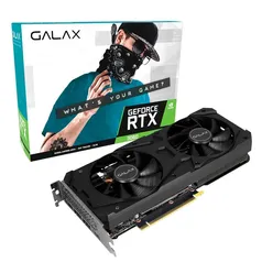 Placa de Vídeo GALAX GeForce RTX 3060, 12GB, LHR, 1-Click OC, 15 GBPS, GDDR6, Ray Tracing, DLSS - 36NOL7MD1VOC
