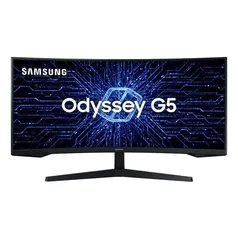 Monitor Gamer Curvo Samsung Odyssey 34", WQHD, 165Hz, 1ms, Tela Ultrawide, HDMI, Display Port, Freesync Premium, Preto,