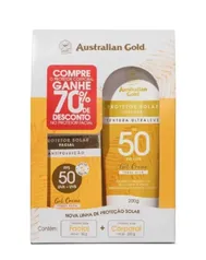 Kit Australian Gold Protetor Solar Corporal FPS 50 200g + Protetor Solar Facial FPS 50 Antipoluição 50g