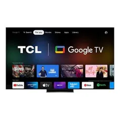 Smart TV 65 Polegadas TCL QLED 4K UHD Mini LED, HDMI, BlueTooth, USB, Wifi, FreeSync, Google TV, Chumbo - 65C835