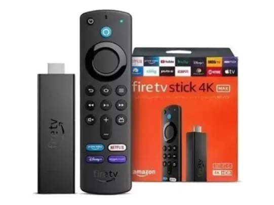 Amazon Fire Tv Stick 4k MAX 8gb e 2gb RAM com Alexa e Dolby Audio - Mais rápido e poderoso, Transforma TV em Smart TV