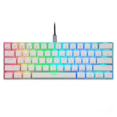 (APP) Teclado Mecânico Gamer Motospeed CK61 RGB, Switch Outemu Blue, Branco - FMSTC0115BRO