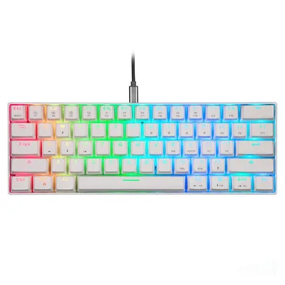 (APP) Teclado Mecânico Gamer Motospeed CK61 RGB, Switch Outemu Blue, Branco - FMSTC0115BRO