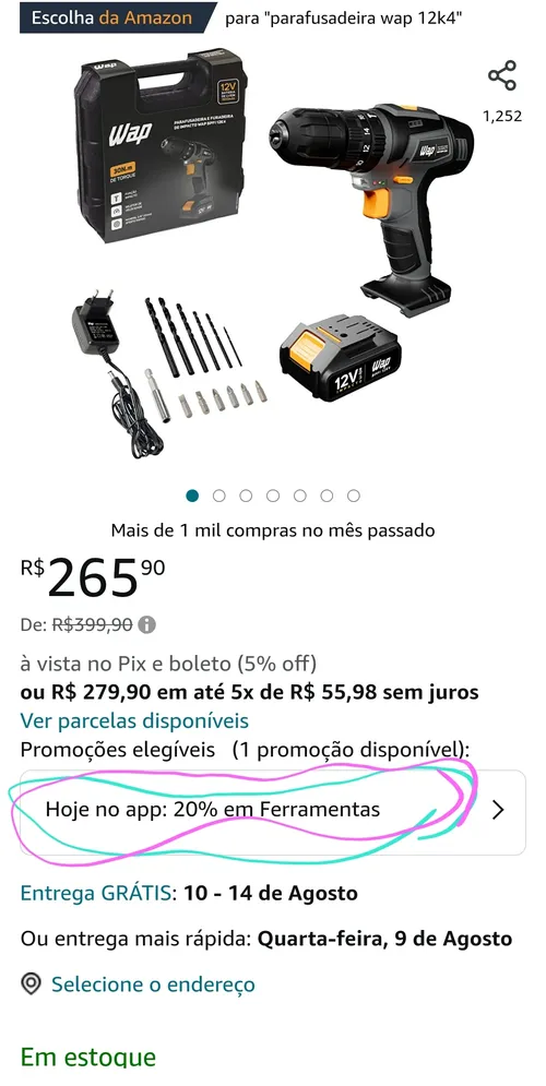 Imagem na descrição da promoção