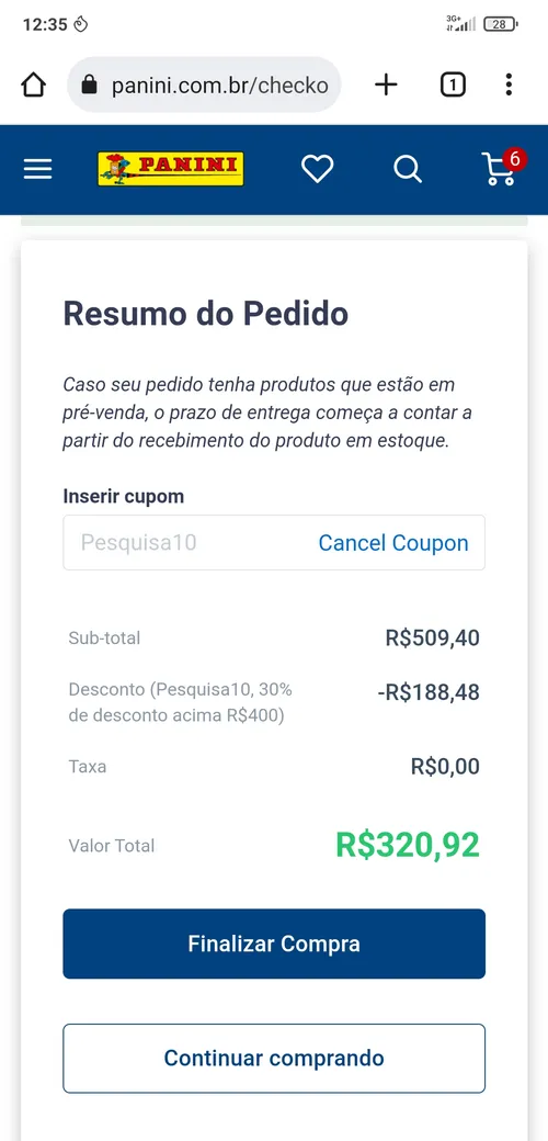 Imagem na descrição da promoção