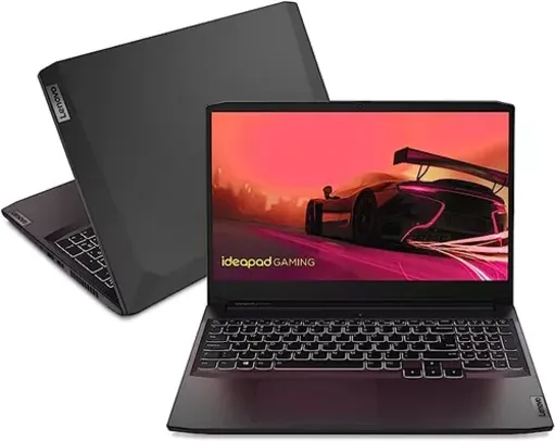 Lenovo 82MJ0001BR - Notebook ideapad Gaming 3 R7-5800H, 8GB 256GB SSD PCIe GTX 1650 4GB 15.6" FHD W1