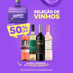 VINHOS com até 50% OFF no James Delivery + R$40 off na PRIMEIRA COMPRA