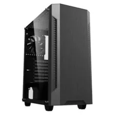 Gabinete Gamer Preto Gamemax Fortress 3602 Vidro c/ 2 fan 46,5CFM - R$225