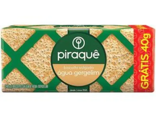 (MAGALUPAY/APP) Biscoito Água Gergelim Piraquê - 240g - R$3,19 (R$2 de volta)