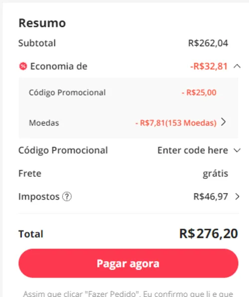 Imagem na descrição da promoção