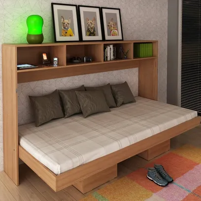 Foto do produto Cama Articulada Horizontal Solteiro Dormitório Tecnomobili Amendoa