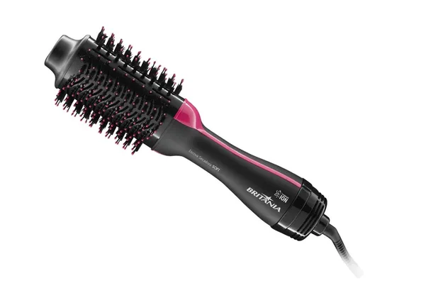 Escova Secadora Britânia Soft BEC02 Íon Tourmaline com Cabo Giratório Preta/Rosa 1200W