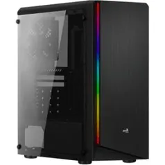 GABINETE GAMER AEROCOOL RIFT RGB, MID TOWER, COM 1 FAN, LATERAL EM ACRÍLICO, BLACK, S-FONTE R$195