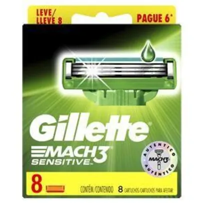 Saindo por R$ 36,9: Carga Sensitive Gillette Mach3 L8P6 - 8 unidades | Pelando