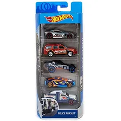 Pacote 5 Carros Sortidos, Hot Wheels, Mattel - não é possível escolher as cores