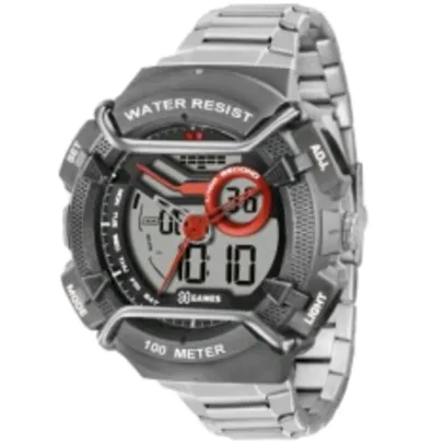 [Ricardo Eletro] Relógio Masculino X Games Anadigi, Pulseira de Aço, Caixa de 5,4 cm, Resistência a Água 100 Metros - XMPSA034 BXSX por R$ 81