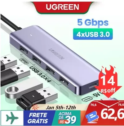 UGREEN Adaptador USB C Hub USB Tipo C 3.0