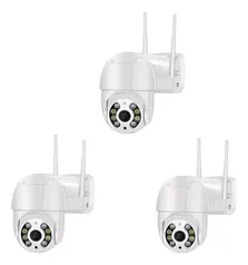 (R$ 73,50 cada) Kit 3 Câmera Ip Wifi Dome Rotativa Visão Noturna A8. Cor Branco