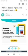 50% OFF em cursos de idiomas na CNA para clientes NEON