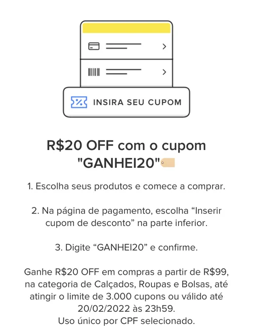 Imagem na descrição da promoção