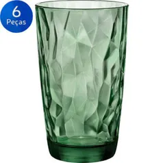 [Bug] Jogo de Copos Long Drink Diamond 470ml 6 peças - Bormioli Rocco - Verde | R$15