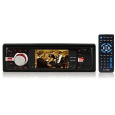 DVD Player Automotivo Ícone DV1307 Tela 3''- Rádio AM/FM, Entradas USB, SD, AUX e p/câmera de ré | R$199