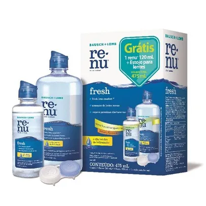 RENU FRESH PLUS 355ML + 120 ML KIT GRÁTIS + ESTOJO PARA LENTES | R$29