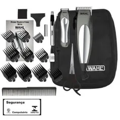 Kit Aparador de Cabelo e Pelos Wahl Clipper Deluxe Groom Pro 110V 79305-3655 - Cinza - R$130