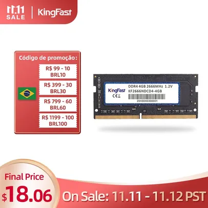Memória Ram KingFast ddr4 8GB 3200MHz - Notebook