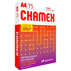 Pacote de Folhas Papel A4 Chamex, 75g, 210x297mm, 300 Folhas, Branco - CMC075CA4