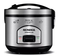 Panela Elétrica De Arroz Preto E Inox 500w Pe-43-6x Mondial Cor Preto/Inox Frequência 60 Hz 110V