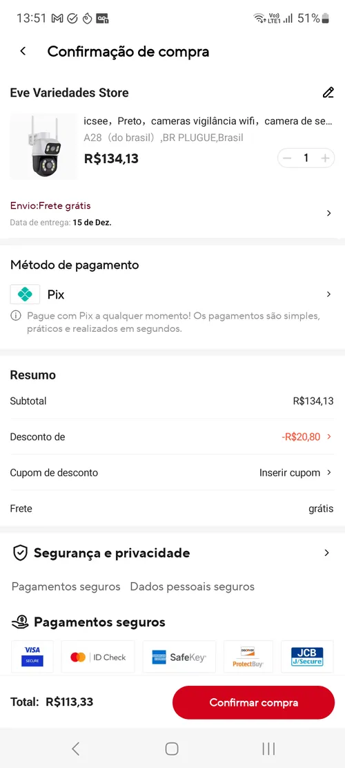 Imagem na descrição da promoção