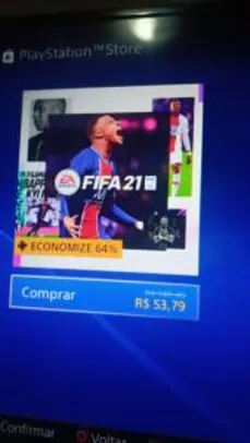 FIFA 21 Edição Standard PS4/PS5 (PSN PLUS + FIFA 19 ou 20) | R$54
