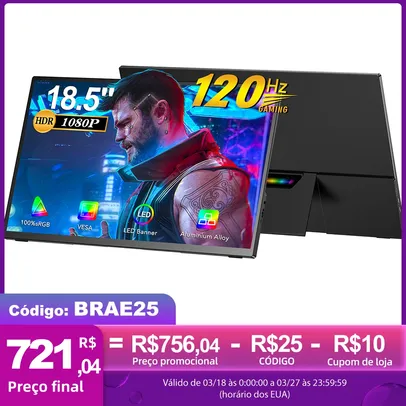 [Moedas[ Monitor Portátil UPERFECT 18,5 polegadas 1080P  20hz