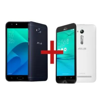 Saindo por R$ 1241: ZenFone 4 Selfie 3GB/32GB Preto + Zenfone Go Live BrancoTela: 5,5” HD IPSCâmera: 16 MP / Dual: 20MP + 8MPMemória: 32 GB / 3 GBConectividade: 4G - R$1241,00 | Pelando