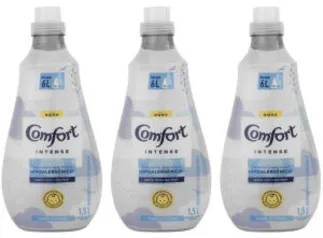 Kit Amaciante Comfort Puro Cuidado Intense - Concentrado 1,5L - 3 unidades | R$30