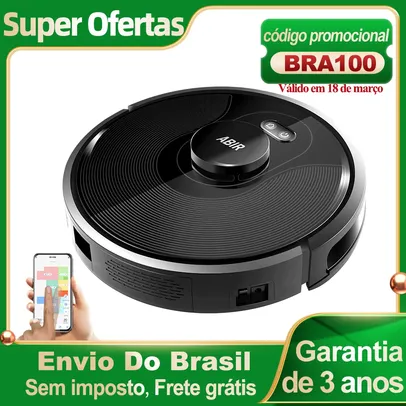 [Do Brasil] Robô Aspirador de Pó ABIR X8 com Navegação Inteligente sucção 6500pa, Mapas Multiplos, Esterilização UV, desinfecção com esfregão úmido