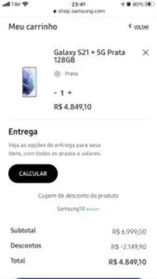 Smartphone Samsung Galaxy S21 5G 128GB - R$3949