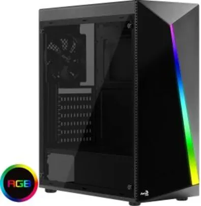 (Frete Prime) Gabinete Gamer Mid Tower RGB Shard, Aerocool, Shard Acrylic, Preto