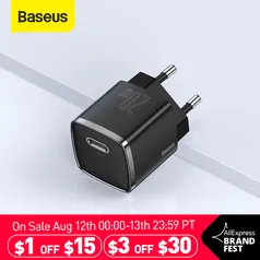 Carregador Baseus Tipo C 20W | R$ 32