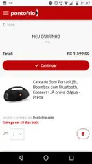 Caixa de Som Portátil JBL Boombox com Bluetooth, Connect+, À prova d’água - Preta - R$1.439