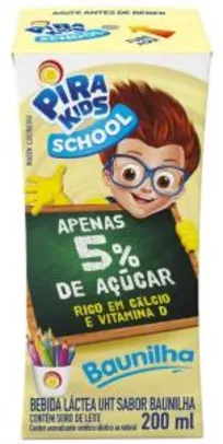 [Frete Prime] Bebida Láctea Sabor Baunilha Pirakids School 200ml - R$ 1,09 na compra de 5 ou mais