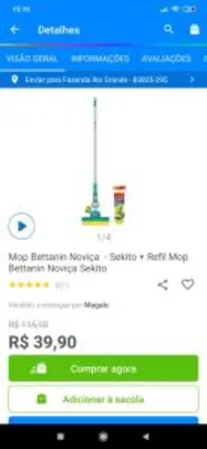 Saindo por R$ 39: Mop Bettanin Noviça - Sekito + Refil Mop Bettanin Noviça Sekito | Pelando