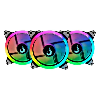 Kit 3x Cooler FAN Rise Mode Energy 120mm, Led ARGB, 5V  - FN-02-RGB-5V