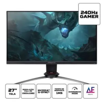 Monitor gamer Predator XB273 GX 27' FHD 240Hz 1ms G-Sync | R$ 2903