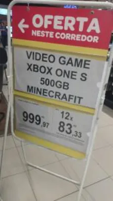(Loja física Recife) Xbox One S 500gb + Minecraft