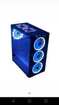 Gabinete Gamer Rise Mode Glass 06, Mid Tower, RGB, com 6 FAN RGB | R$ 410