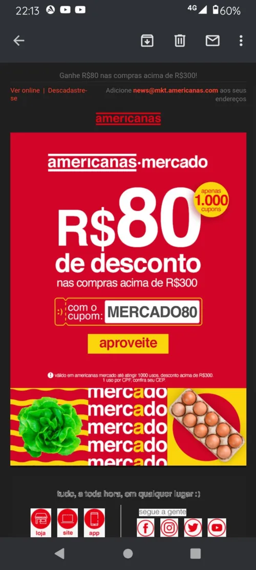 Imagem na descrição da promoção