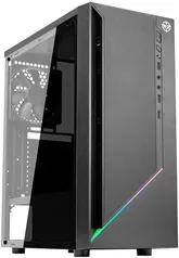 GABINETE GAMER TGT STALKER, RGB, MID-TOWER, LATERAL ACRILICO, COM 3 FANS, PRETO, TGT-SKR-RGB01