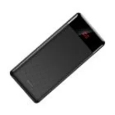 Carregador Portátil Baseus 10000 mAh Ultra Fino 2 Saidas USB Power Bank Preto